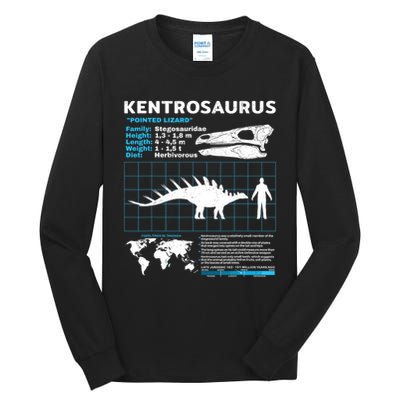Kentrosaurus Fact Sheet Dinosaur Facts Tall Long Sleeve T-Shirt