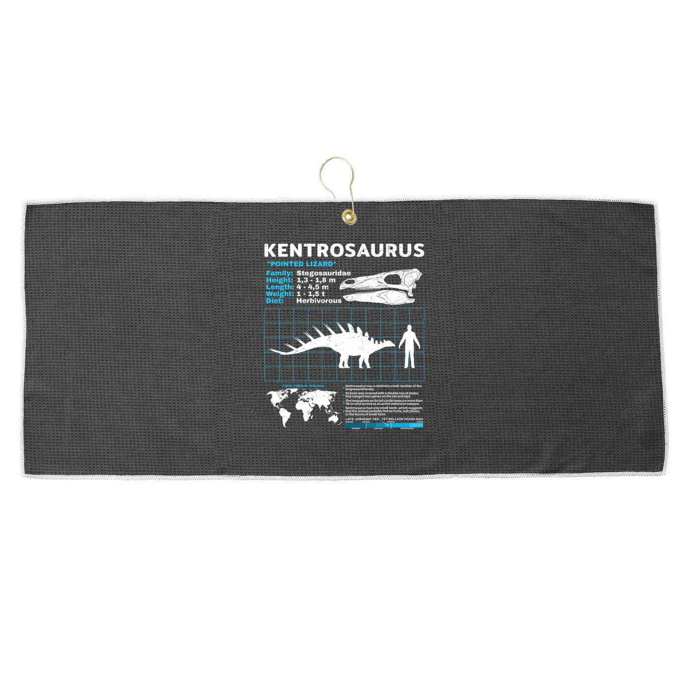 Kentrosaurus Fact Sheet Dinosaur Facts Large Microfiber Waffle Golf Towel