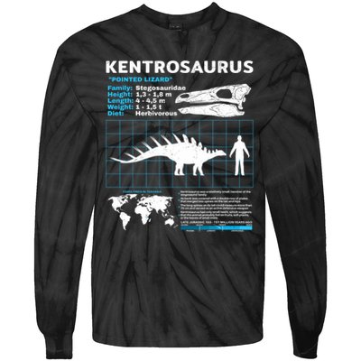 Kentrosaurus Fact Sheet Dinosaur Facts Tie-Dye Long Sleeve Shirt