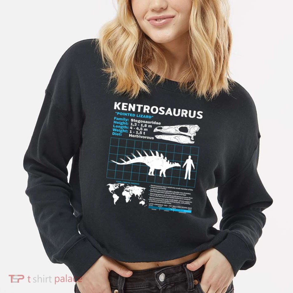 Kentrosaurus Fact Sheet Dinosaur Facts Cropped Pullover Crew