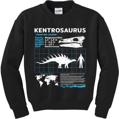 Kentrosaurus Fact Sheet Dinosaur Facts Kids Sweatshirt