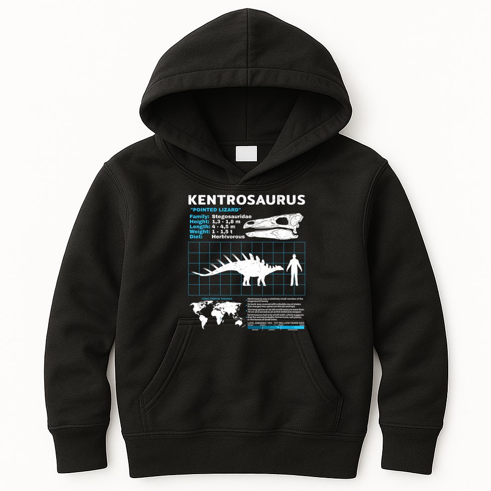 Kentrosaurus Fact Sheet Dinosaur Facts Kids Hoodie