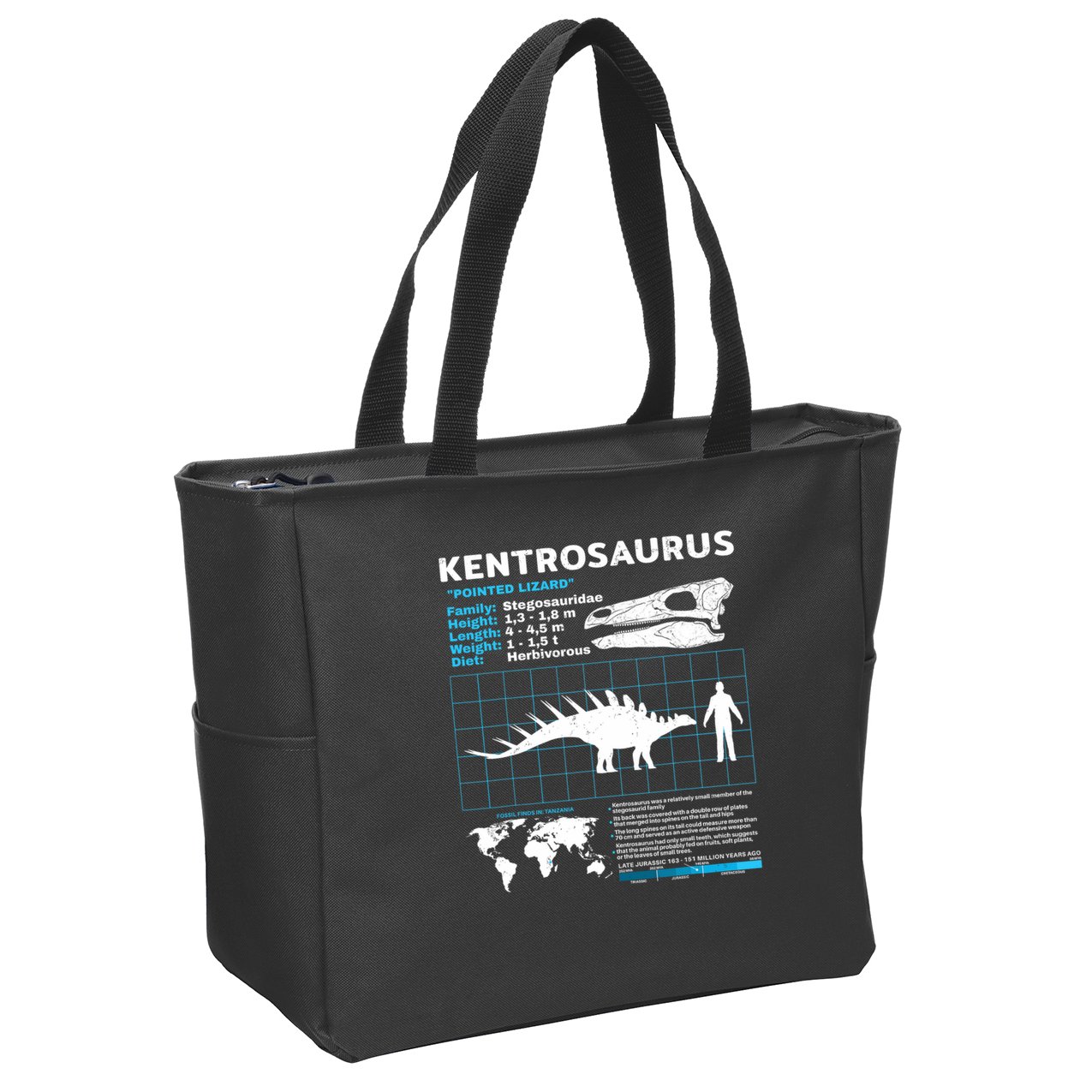 Kentrosaurus Fact Sheet Dinosaur Facts Zip Tote Bag