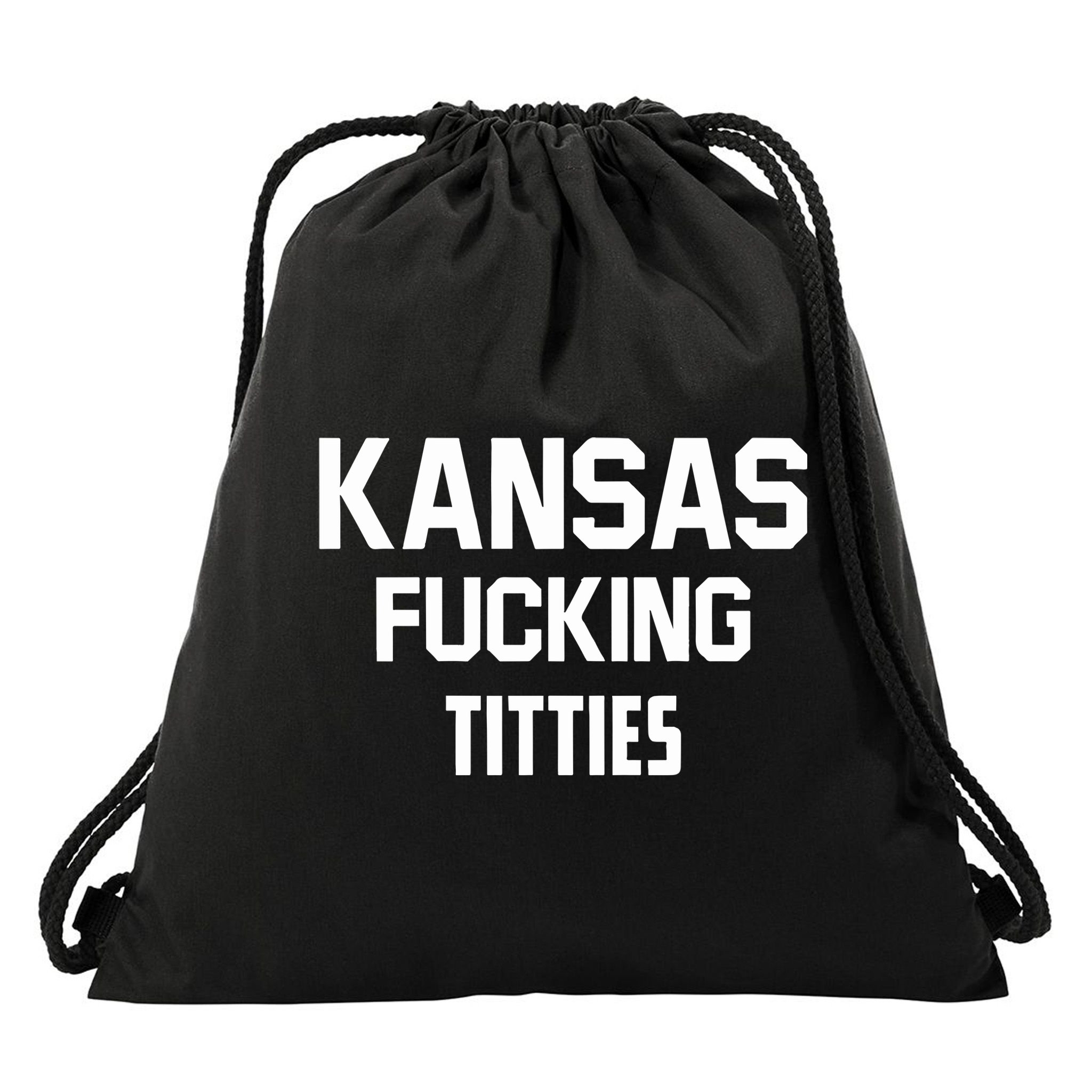 Kansas Fucking Titties Drawstring Bag