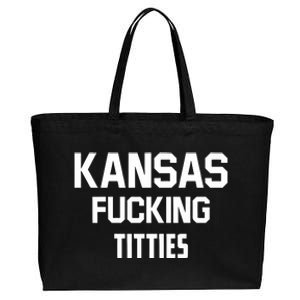 Kansas Fucking Titties Cotton Canvas Jumbo Tote