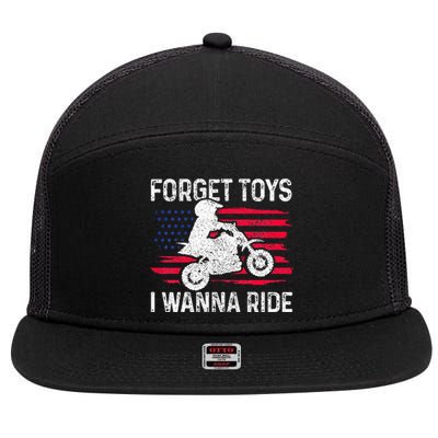 Kids Forget Toys I Wanna Ride Motocross Dirt Bike MX Racing 7 Panel Mesh Trucker Snapback Hat