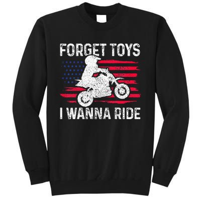 Kids Forget Toys I Wanna Ride Motocross Dirt Bike MX Racing Tall Sweatshirt