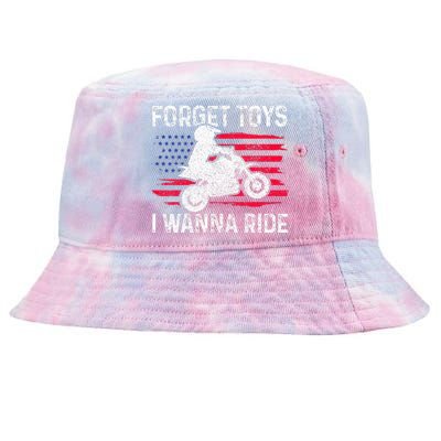 Kids Forget Toys I Wanna Ride Motocross Dirt Bike MX Racing Tie-Dyed Bucket Hat