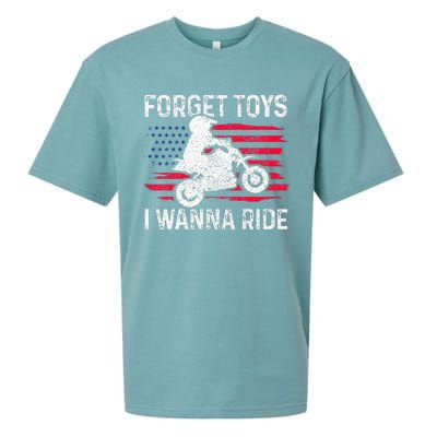 Kids Forget Toys I Wanna Ride Motocross Dirt Bike MX Racing Sueded Cloud Jersey T-Shirt