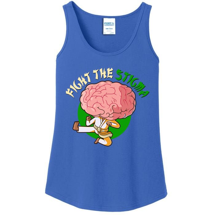 Karate Fight The Stigma Tal Health Awareness Gift Ladies Essential Tank