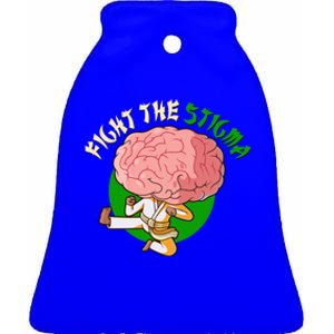 Karate Fight The Stigma Tal Health Awareness Gift Ceramic Bell Ornament