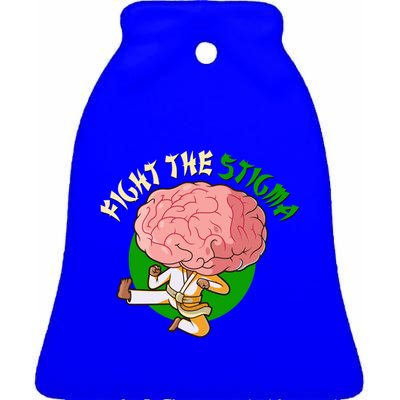 Karate Fight The Stigma Tal Health Awareness Gift Ceramic Bell Ornament