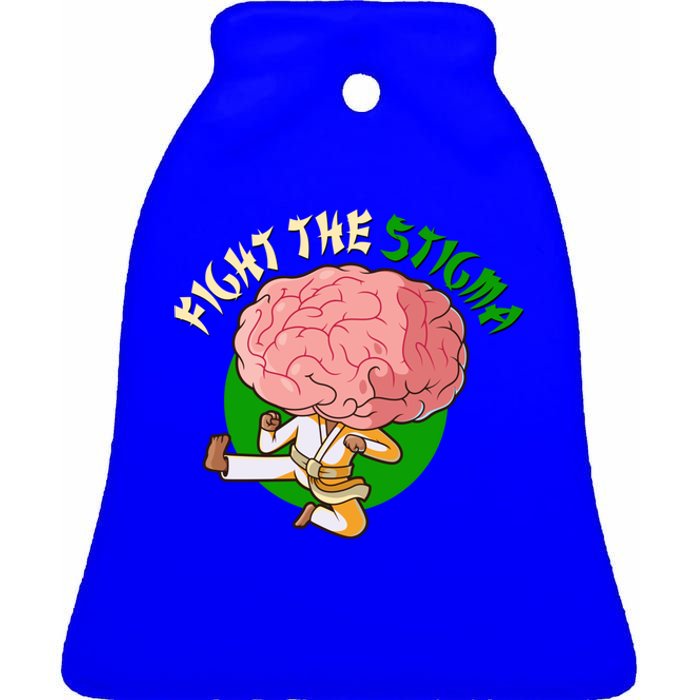 Karate Fight The Stigma Tal Health Awareness Gift Ceramic Bell Ornament