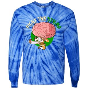 Karate Fight The Stigma Tal Health Awareness Gift Tie-Dye Long Sleeve Shirt