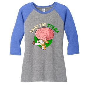 Karate Fight The Stigma Tal Health Awareness Gift Women's Tri-Blend 3/4-Sleeve Raglan Shirt