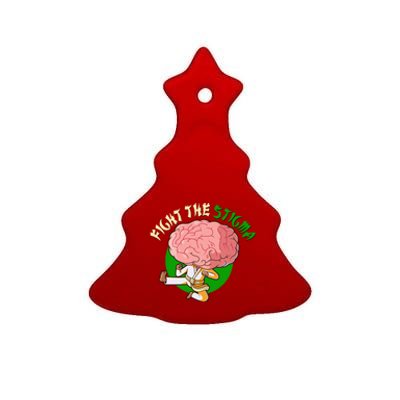 Karate Fight The Stigma Tal Health Awareness Gift Ceramic Tree Ornament