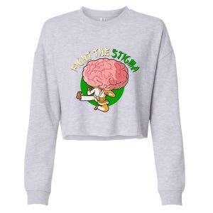 Karate Fight The Stigma Tal Health Awareness Gift Cropped Pullover Crew