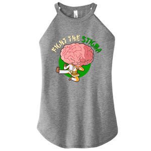 Karate Fight The Stigma Tal Health Awareness Gift Women's Perfect Tri Rocker Tank