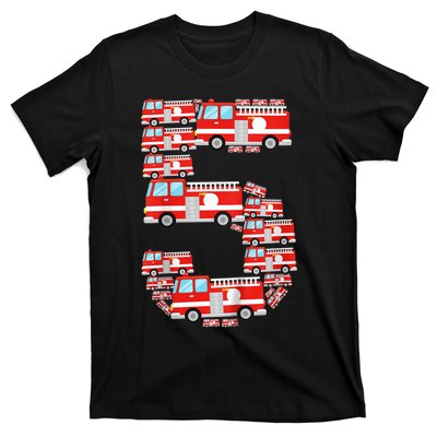 K.i.d.s Fire Truck 5th Birthday Boy 5 Year Old Toddler Firefighter T-Shirt