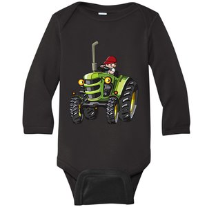 Kids Farm Tractor Boy Future Farmer Mini Tractor Lover Baby Long Sleeve Bodysuit