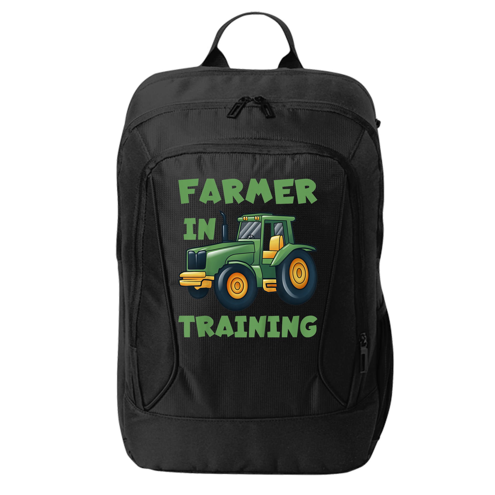 Kids Funny Tractor Boy Farmer In Training Gift City Backpack
