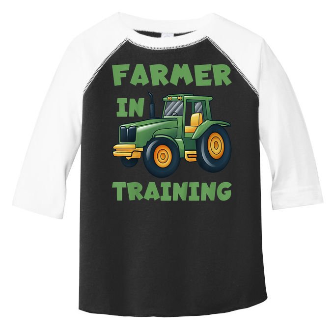Kids Funny Tractor Boy Farmer In Training Gift Toddler Fine Jersey T-Shirt
