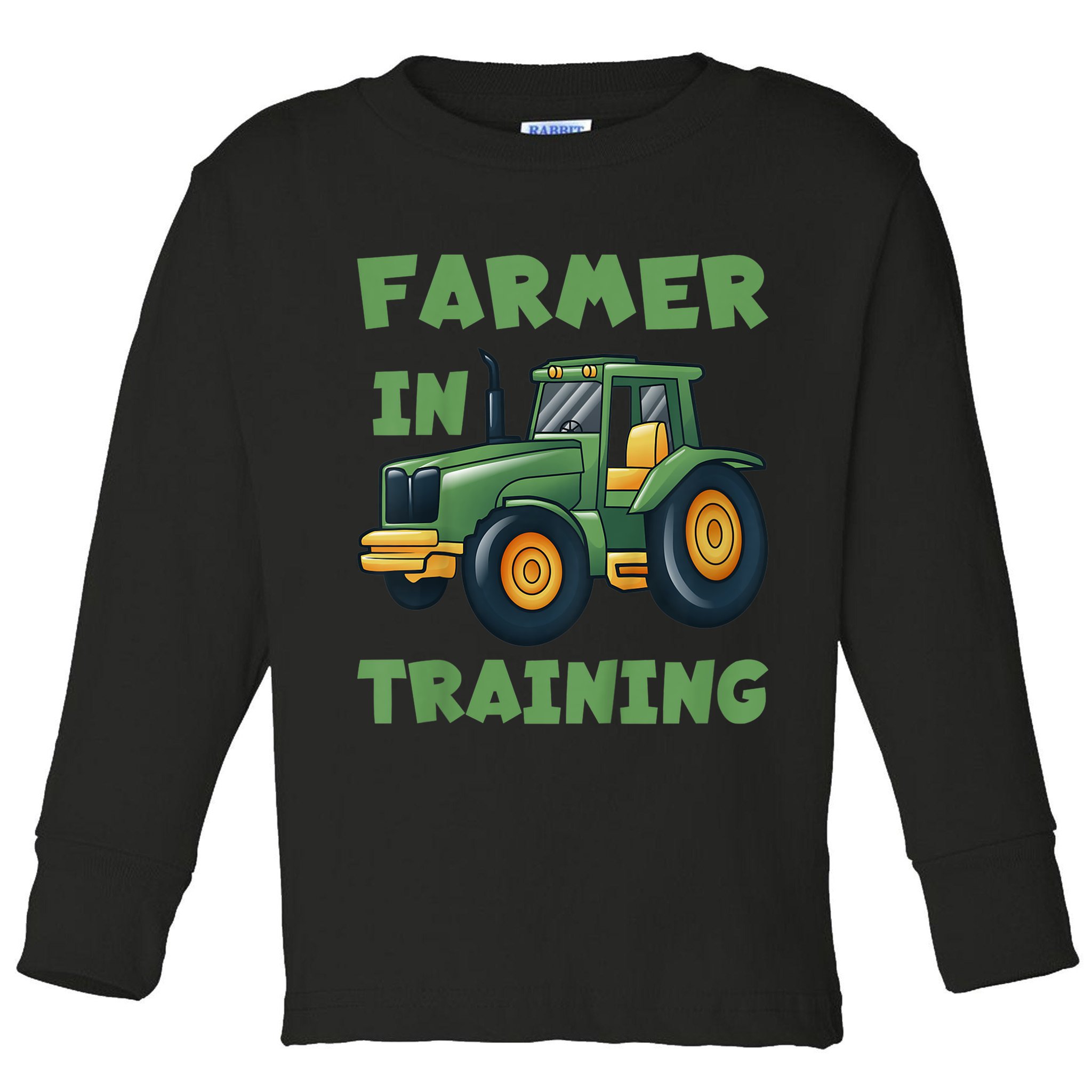 Kids Funny Tractor Boy Farmer In Training Gift Toddler Long Sleeve Shirt
