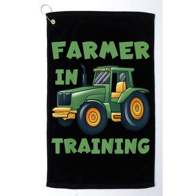 Kids Funny Tractor Boy Farmer In Training Gift Golf Towel