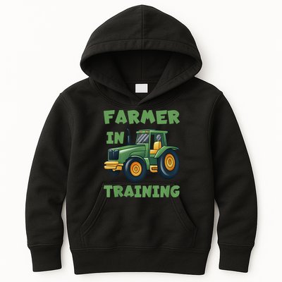 Kids Funny Tractor Boy Farmer In Training Gift Kids Hoodie