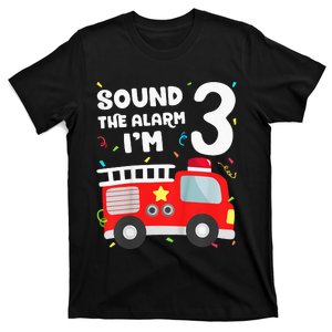 Kids Fire Truck 3rd Birthday Boy Firefighter 3 Year Old T-Shirt