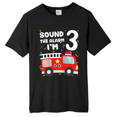 Kids Fire Truck 3rd Birthday Boy Firefighter 3 Year Old Tall Fusion ChromaSoft Performance T-Shirt