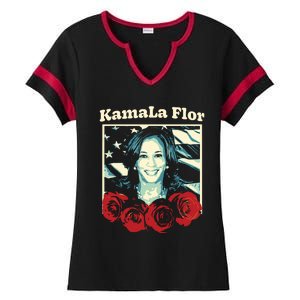 Kamala Flor Todos Con Kamala Harris Latinos For Kamala Ladies Halftime Notch Neck Tee