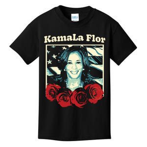 Kamala Flor Todos Con Kamala Harris Latinos For Kamala Kids T-Shirt