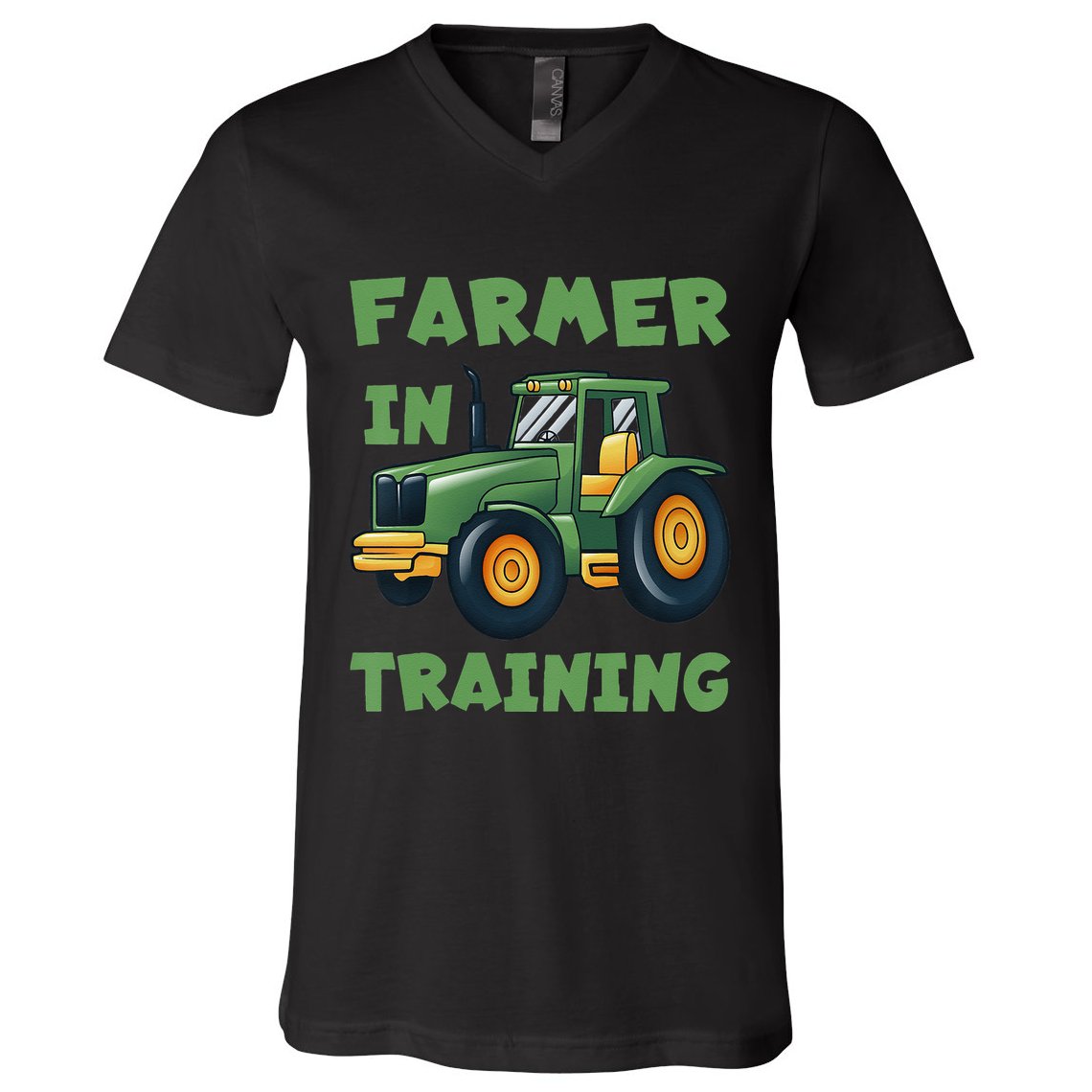 Kids Funny Tractor Boy Farmer In Training Tractor Graphic V-Neck T-Shirt