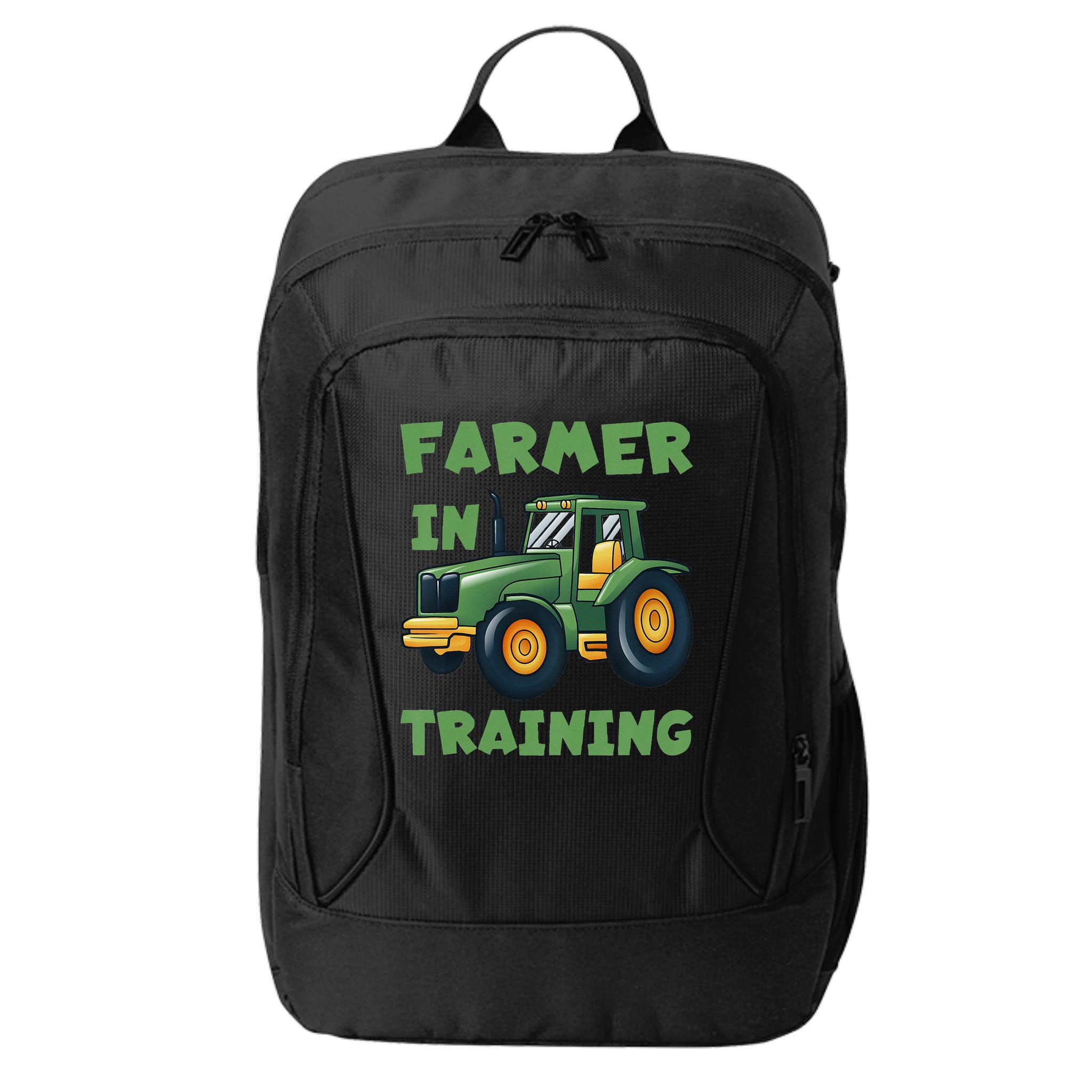 Kids Funny Tractor Boy Farmer In Training Tractor Graphic City Backpack