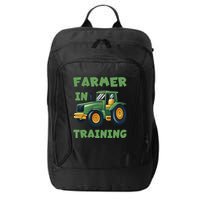 Kids Funny Tractor Boy Farmer In Training Tractor Graphic City Backpack