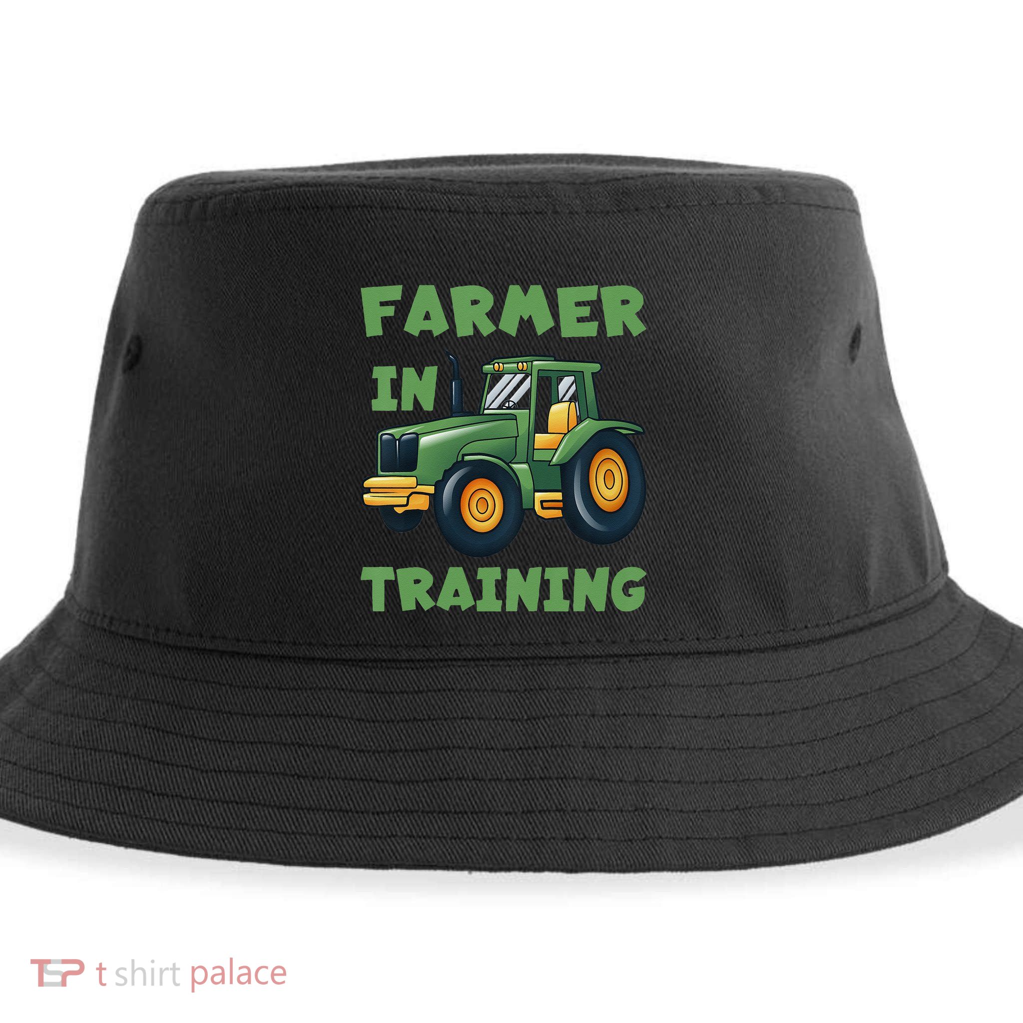Kids Funny Tractor Boy Farmer In Training Tractor Graphic Sustainable Bucket Hat