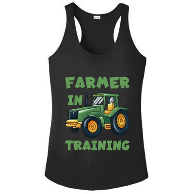Kids Funny Tractor Boy Farmer In Training Tractor Graphic Ladies PosiCharge Competitor Racerback Tank