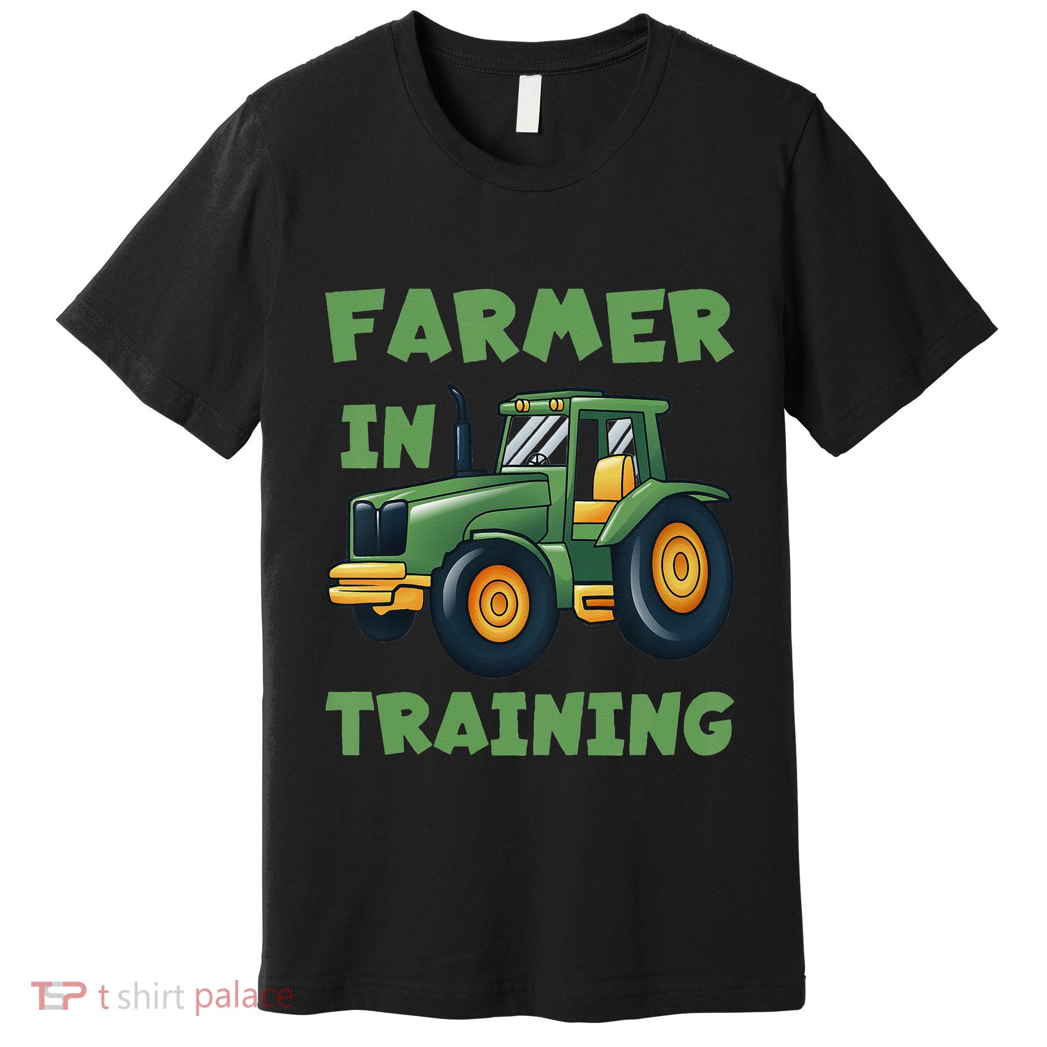 Kids Funny Tractor Boy Farmer In Training Tractor Graphic Premium T-Shirt