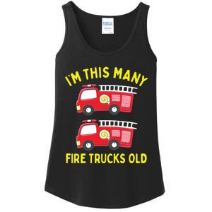 Kids Fire Truck 2nd Birthday Boy Firefighter 2 Two Ladies Essential Tank