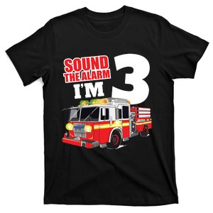 Kids Fire Truck 3rd Birthday Boy Firefighter T-Shirt