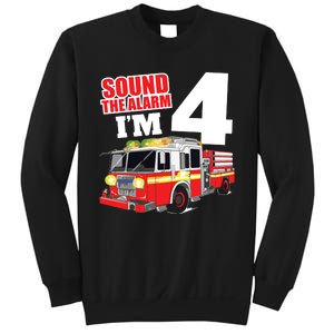 Kids Fire Truck 4th Birthday Boy Firefighter 4 Year Old Sweatshirt