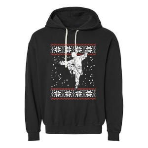 Kung Fu Ugly Christmas Sweater Martial Arts Fighter Garment-Dyed Fleece Hoodie