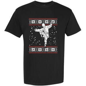 Kung Fu Ugly Christmas Sweater Martial Arts Fighter Garment-Dyed Heavyweight T-Shirt