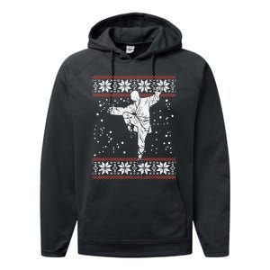 Kung Fu Ugly Christmas Sweater Martial Arts Fighter Performance Fleece Hoodie