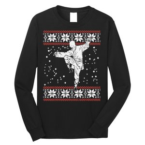 Kung Fu Ugly Christmas Sweater Martial Arts Fighter Long Sleeve Shirt