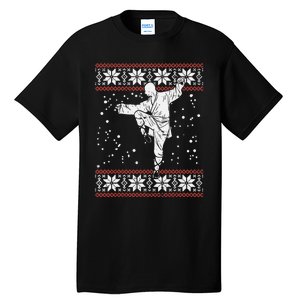 Kung Fu Ugly Christmas Sweater Martial Arts Fighter Tall T-Shirt