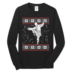 Kung Fu Ugly Christmas Sweater Martial Arts Fighter Tall Long Sleeve T-Shirt