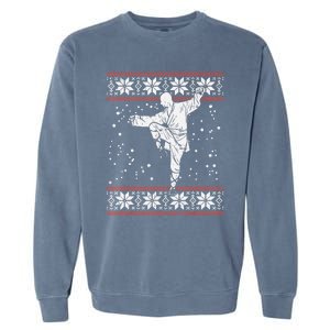 Kung Fu Ugly Christmas Sweater Martial Arts Fighter Garment-Dyed Sweatshirt