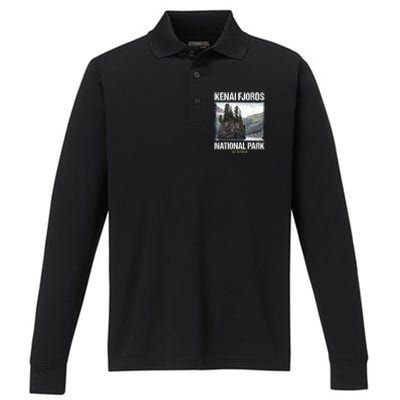 Kenai Fjords Us National Park Alaska Gift Meaningful Gift Performance Long Sleeve Polo